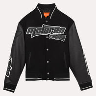 Reiss x McLaren F1 Team Circuit Bomber Jacket Bomber Jacket unisex front product view | Dash Racegear — McLaren F1 Bomber – Reiss Circuit Jacket in Black