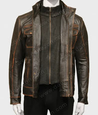 Men Brown Zipper Pockets Leather Jacket Leather Jacket men detail view 2 | Dash Racegear — Men-Brown-Zipper-Pockets-Jacket-510×595