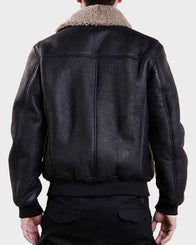 Mens Aviator Black Bomber Jacket Bomber Jacket men detail view 2 | Dash Racegear — Mens Aviator Black Bomber Jacket