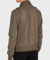 Mens Brown Aviator Bomber Jacket Bomber Jacket men detail view 3 | Dash Racegear — Mens Bomber Aviator Jacket