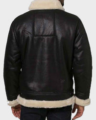 Mens Aviator Black Shearling Jacket Jacket men detail view 2 | Dash Racegear — Mens Aviator Black Shearling Jacket