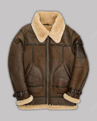 Mens B3 Aviator Leather Jacket Leather Jacket men front product view | Dash Racegear — B3 Shearling Aviator Jacket