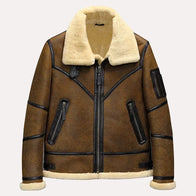 Mens Sheepskin B3 Shearling Leather Jacket Leather Jacket men front product view | Dash Racegear — B3 Shearling Jacket | Shearling B3 Jacket