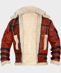 Mens Aviator B6 Sheepskin Leather Bomber Jacket Bomber Jacket men detail view 2 | Dash Racegear — B6 Sheepskin Bomber Leather Jacket for Mens