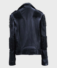 Mens Black Studded Biker Leather Jacket Biker Jacket men detail view 2 | Dash Racegear — Mens Black Studded Biker Leather Jacket
