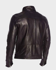 Mens Four Pockets Classic Black Biker Jacket Biker Jacket men detail view 2 | Dash Racegear — Mens Four Pockets Classic Black Biker Jacket