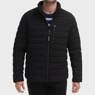 Men’s Black Down Jacket Puffer Jacket men front product view | Dash Racegear — Men’s Black Puffer Lighweight Down Jacket