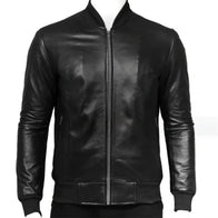Men’s Black Leather Bomber Jacket Bomber Jacket men detail view 4 | Dash Racegear — Black Bomber Jacket Mens
