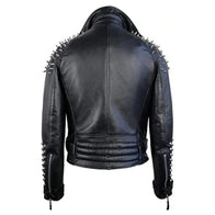 Gregory Black Leather Studded Jacket Jacket unisex detail view 2 | Dash Racegear — Golden Studded Black Jacket