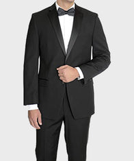Mens Two Buttons Black Tuxedo Suit Fashion Apparel men detail view 2 | Dash Racegear — Two Buttons Woolen Tuxedo Suit for Mens