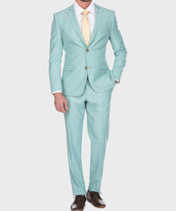 Mens Blue Slimfit Suit Fashion Apparel men front product view | Dash Racegear — Gentleman BlueTwo Buttons Suit