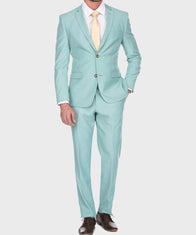 Mens Blue Slimfit Suit Fashion Apparel men front product view | Dash Racegear — Gentleman BlueTwo Buttons Suit