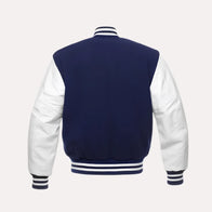 Mens Blue and White Varsity Jacket Varsity Jacket men detail view 2 | Dash Racegear — Blue and White Varsity Jacket For Men’s