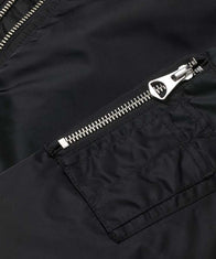 Mens Black Bomber Jacket Bomber Jacket men detail view 2 | Dash Racegear — Mens Classic Black Bomber Jacket