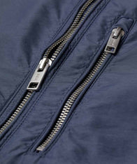 Mens Blue Bomber Jacket Bomber Jacket men detail view 2 | Dash Racegear — Mens Blue Bomber Zipper Jacket