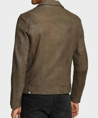Mens Brown Distressed Motorcycle Jacket Biker Jacket men detail view 3 | Dash Racegear — Mens Brown Distressed Motorcycle Leather Jacket