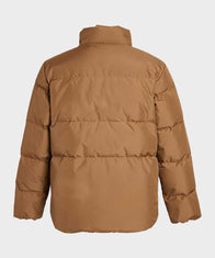 Mens Brown Down Jacket Puffer Jacket men detail view 2 | Dash Racegear — Mens Brown Winter Down Jacket