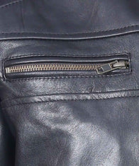Mens Cafe Racer Black Classic Biker Jacket Biker Jacket men detail view 2 | Dash Racegear — Mens Black Cafe Racer Classic Biker Jacket