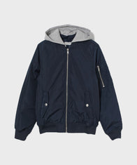 Mens Dark Blue Bomber Jacket Bomber Jacket men front product view | Dash Racegear — Mens Zipper Dark Blue Bomber Jacket