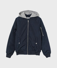 Mens Dark Blue Bomber Jacket Bomber Jacket men front product view | Dash Racegear — Mens Zipper Dark Blue Bomber Jacket