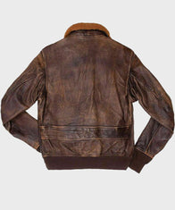 Mens Distressed Brown Flight Bomber Jacket Bomber Jacket men detail view 2 | Dash Racegear — Mens Distressed Brown Flight Bomber Jacket