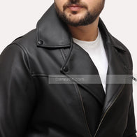 Jordan Classic Black Leather Jacket Leather Jacket unisex detail view 3 | Dash Racegear — Faux Black Motorcycle Jacket Mens