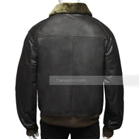 Mens Faux Fur Collar Black Bomber Jacket Bomber Jacket men detail view 5 | Dash Racegear — Faux Collar Black Bomber Jacket Mens