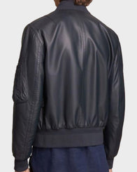 Mens Black Multi Pockets Flight Bomber Jacket Bomber Jacket men detail view 2 | Dash Racegear — Mens Black Multi Pockets Flight Bomber Jacket