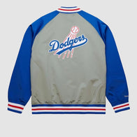 Los Angeles Dodgers Double Clutch Satin Raglan Jacket Jacket unisex detail view 2 | Dash Racegear — Classic Los Angeles Dodgers satin raglan jacket – Double Clutch edition