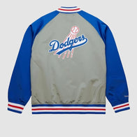 Los Angeles Dodgers Double Clutch Satin Raglan Jacket Jacket unisex detail view 2 | Dash Racegear — Classic Los Angeles Dodgers satin raglan jacket – Double Clutch edition