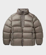 Mens Grey Puffer Jacket Puffer Jacket men front product view | Dash Racegear — Mens Puffer Grey Parachute Down Jacket