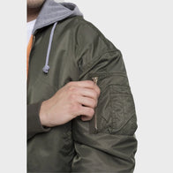 Men’s Hooded Oversized Bomber Jacket Bomber Jacket men detail view 2 | Dash Racegear — Men's Hooded Oversized Bomber Jacket
