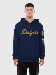 Dodgers New Era 2026 Gold Collection Logo Hoodie Hoodie unisex front product view | Dash Racegear — Men’s Los Angeles Dodgers New Era Navy 2026 Gold Collection Logo Hoodie, soft fleece and bold logo, perfect for game-day fans.