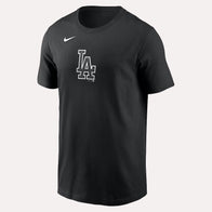 Dodgers Nike Black Lights Out Color Pop T-Shirt Shirt unisex detail view 2 | Dash Racegear — Dodgers Black T-Shirt – Color Pop Look by Nike