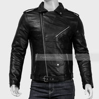 Mens Black Motorcycle Leather Jacket Leather Jacket men detail view 3 | Dash Racegear — Motorcycle Black Leather Jacket Mens