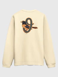 Baltimore Orioles 2026 City Connect Club 2-Hit Sweatshirt Sweatshirt unisex detail view 3 | Dash Racegear — Nike Orioles 2026 City Connect cream sweatshirt, Club 2-Hit design made for casual fan style and warmth.