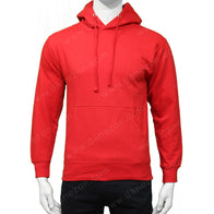 Mens Red Hoodie Hoodie men front product view | Dash Racegear — Mens Red Plain Hoodie