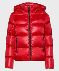 Mens Red Puffer Jacket Puffer Jacket unisex front product view | Dash Racegear — Mens-Red-Puffer-Jacket