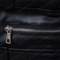 Mens Padded Slim Fit Biker Leather Jacket Leather Jacket men detail view 5 | Dash Racegear — Biker Mens Padded Slim Fit Leather Jacket