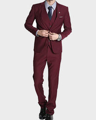 Mens Slimfit Maroon Suit Fashion Apparel men front product view | Dash Racegear — Gentleman Maroon Suit for Mens
