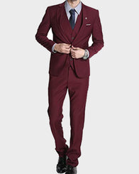 Mens Slimfit Maroon Suit Fashion Apparel men front product view | Dash Racegear — Gentleman Maroon Suit for Mens