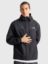 North Face Trishull Jacket Jacket unisex front product view | Dash Racegear — Trishull Woven black jacket from The North Face with full zip closure and simple outdoor-inspired style.