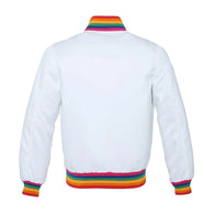 Men’s White Varsity Jacket Varsity Jacket men detail view 2 | Dash Racegear — White Varsity Jacket