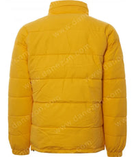 Mens Yellow Puffer Jacket Puffer Jacket men detail view 2 | Dash Racegear — Mens Yellow light weight Puffer Jacket - Dash Racegear