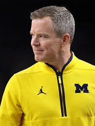 Dusty May Wolverines Quarter-Zip Pullover Jacket Jacket unisex detail view 3 | Dash Racegear — Coach Dusty May Michigan Wolverines Victory quarter-zip in yellow, sleek athletic design for sideline comfort.