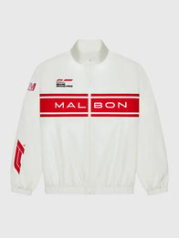 Malbon x F1 Miami Track Jacket Jacket unisex detail view 2 | Dash Racegear — White Track Jacket 2026 Miami Grand Prix Formula 1 x Malbon with durable stitching and full zip, for trackside evenings.