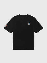 Malbon x F1 Bermuda Pit Sketch T-Shirt Shirt unisex front product view | Dash Racegear — Miami Grand Prix 2026 Malbon x Formula 1 tee, black Bermuda Pit Sketch graphic streetwear piece.