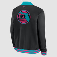 Miami Marlins Nike Black 2025 City Connect Bomber Jacket Bomber Jacket unisex detail view 3 | Dash Racegear — 2025 Miami Marlins Nike Bomber Jacket – Black City Connect Style