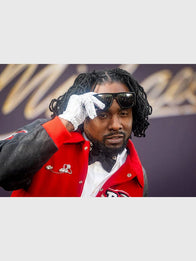 Michael 2026 Premiere Wale Jacket Jacket unisex detail view 5 | Dash Racegear — Wale-inspired Michael Jackson MM varsity jacket 2026, red black premium varsity for event street fashion looks.