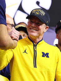 Dusty May Wolverines Quarter-Zip Pullover Jacket Jacket unisex detail view 7 | Dash Racegear — Michigan Wolverines yellow coach jacket, Dusty May Victory quarter-zip pullover for lightweight sideline style.